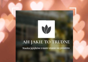 Logo projektu, na czerwonym tle w serduszka.