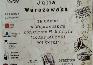 Dyplom za udział w konkursie.